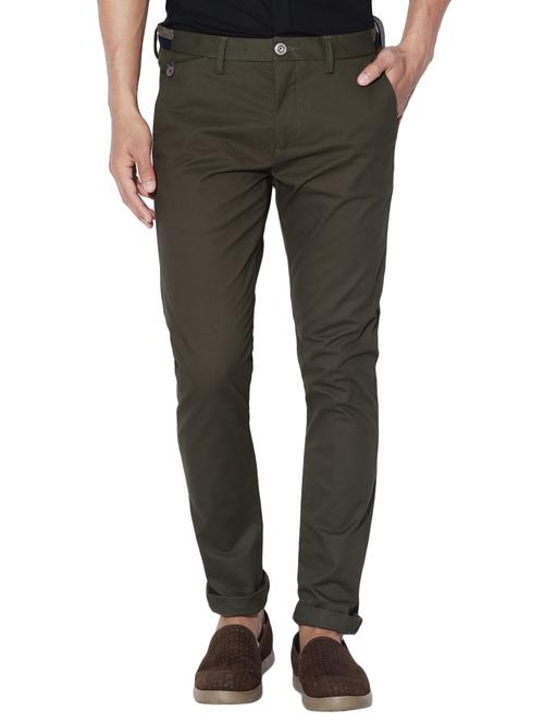 olive green cotton chinos - 14891352 - Very Small Image - 1
