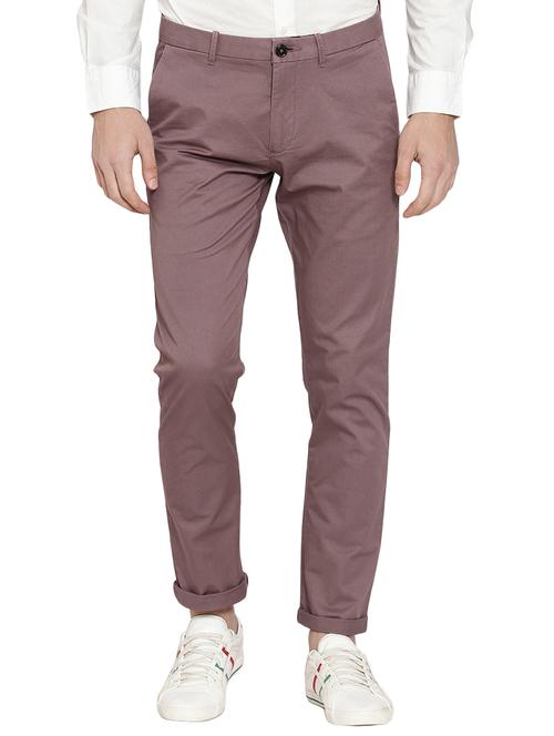 pink cotton chinos casual trousers - 14891356 - Very Small Image - 1