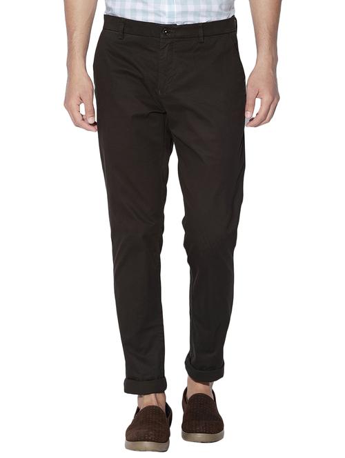 brown cotton chinos casual trousers - 14891367 - Very Small Image - 1