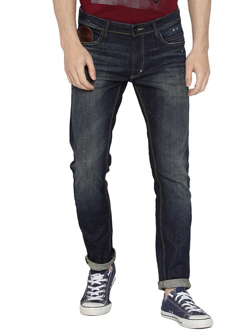 blue cotton washed jeans - 14891380 - Very Small Image - 1