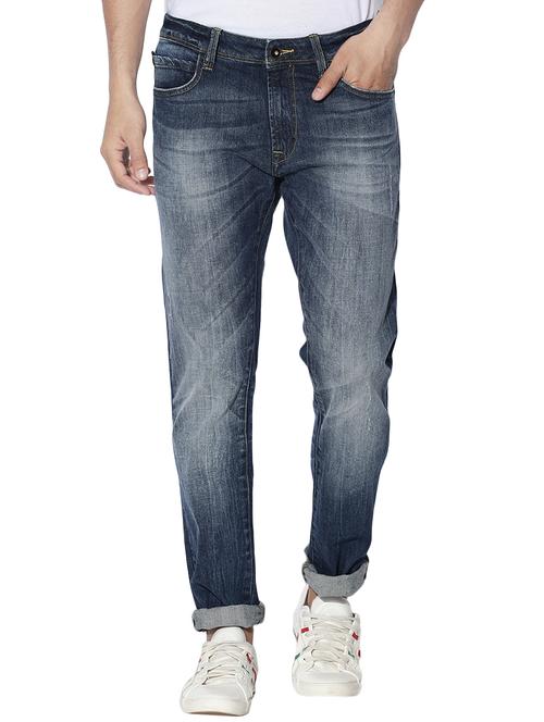 blue cotton washed jeans - 14891381 - Very Small Image - 1