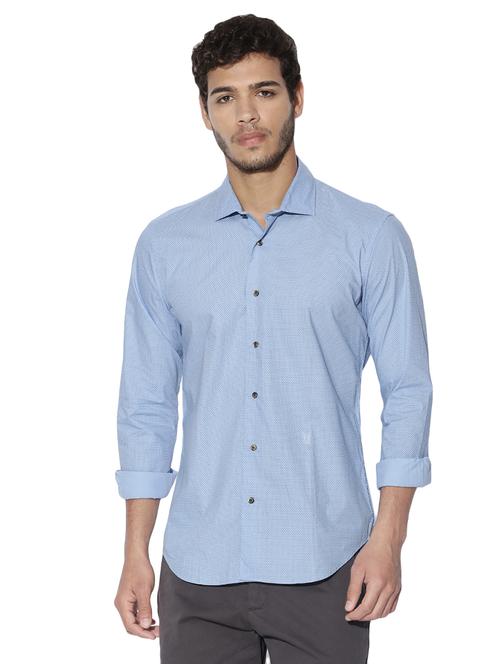 blue cotton casual shirt - 14891402 - Very Small Image - 1