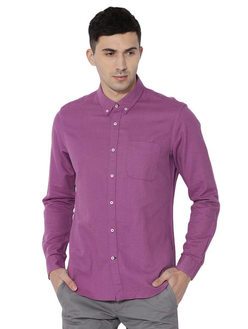 purple cotton casual shirt - 14891406 - Very Small Image - 1