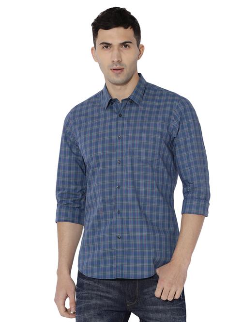 blue cotton casual shirt - 14891413 - Very Small Image - 1
