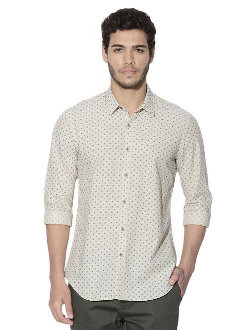 beige cotton casual shirt - 14891449 - Very Small Image - 1