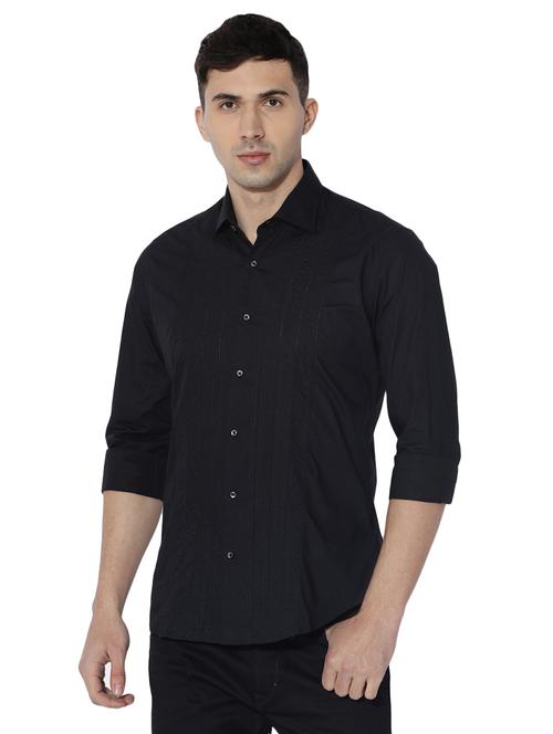 black cotton casual shirt - 14891450 - Very Small Image - 1