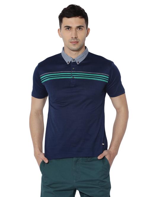 navy blue cotton t-shirt - 14891481 - Very Small Image - 1