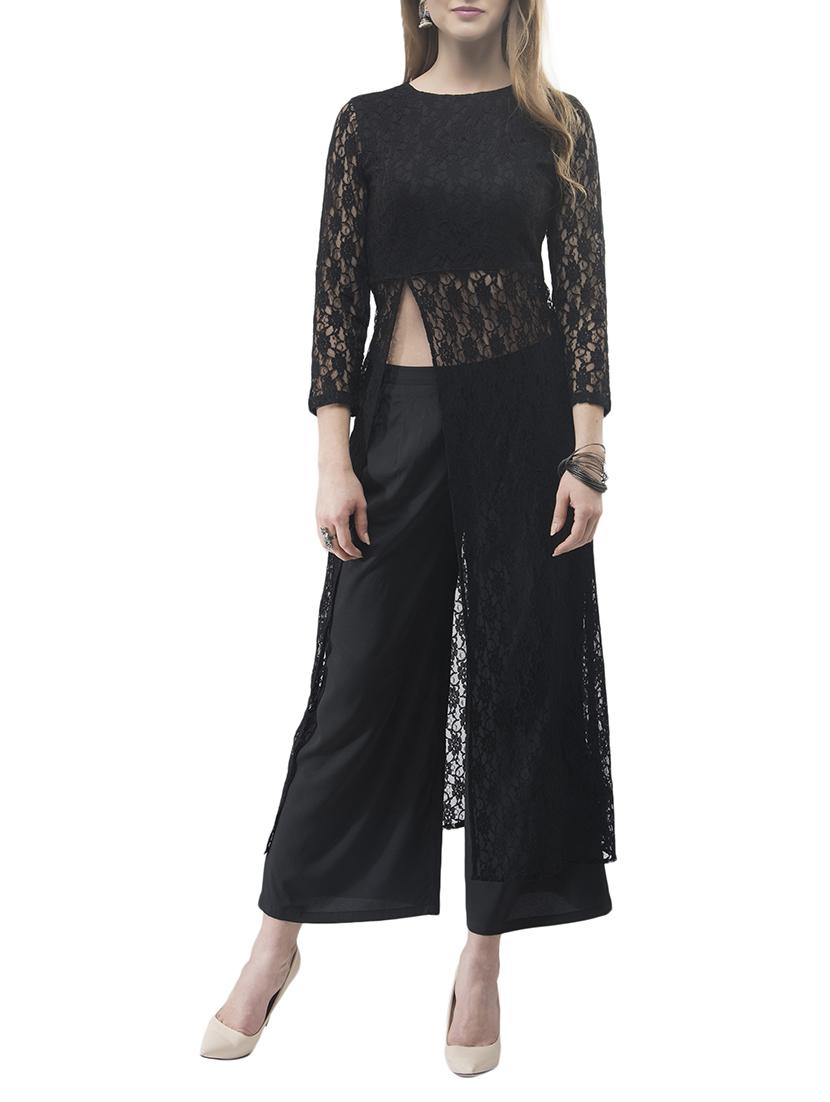 black georgette kurta pant