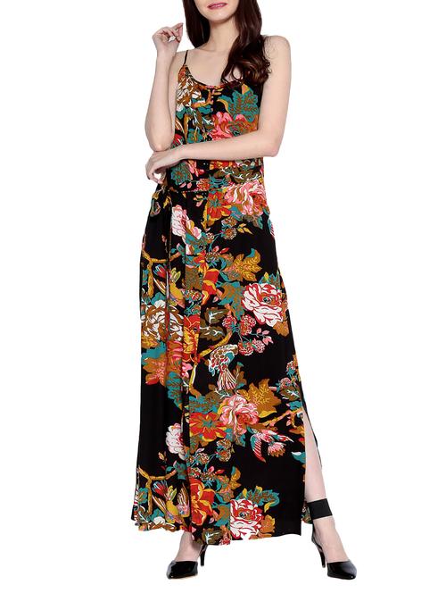 black rayon maxi dress - 14891673 - Very Small Image - 1