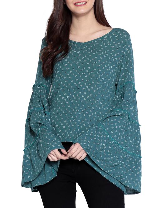 Tiered bell sleeved frill detail top - 14891681 - Standard Image - 1