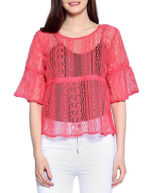 Bell sleeved lace top - 14891697 - Standard Image - 1