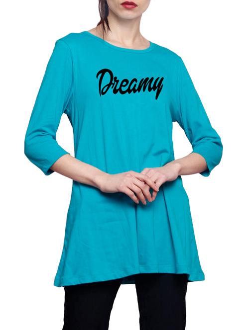 blue printed cotton tunic - 14891702 - Very Small Image - 1
