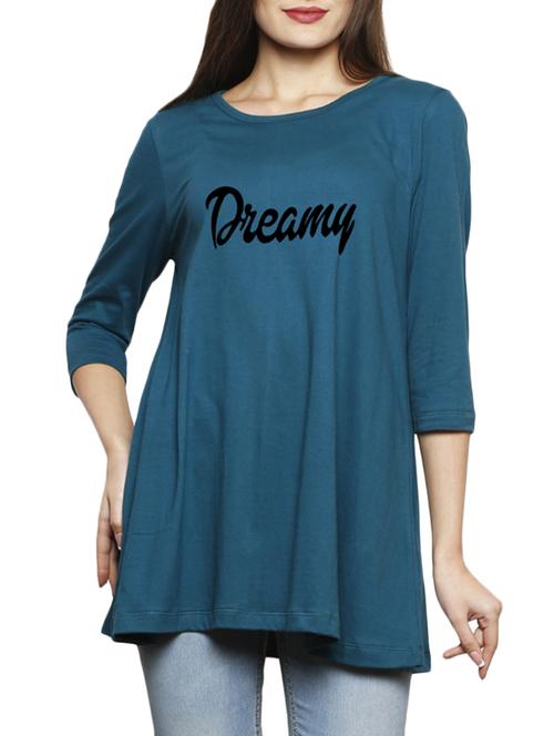 blue printed cotton tunic - 14891714 - Very Small Image - 1