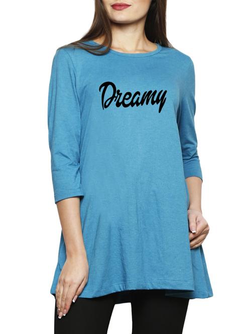 blue printed cotton tunic - 14891726 - Very Small Image - 1