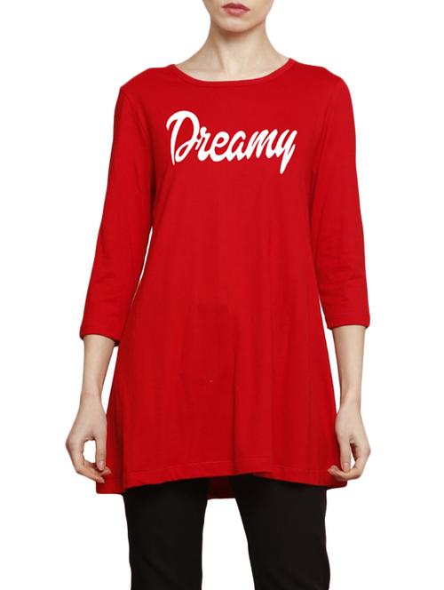 red printed cotton tunic - 14891735 - Very Small Image - 1