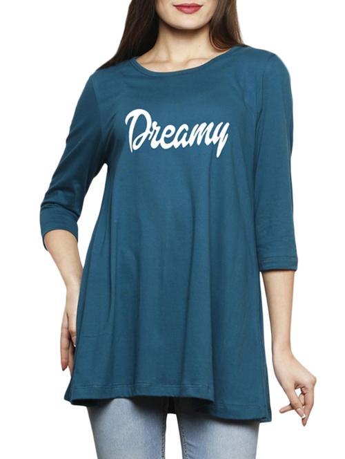 blue printed cotton tunic - 14891742 - Very Small Image - 1