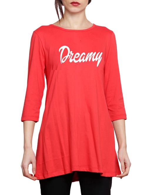 red printed cotton tunic - 14891747 - Very Small Image - 1