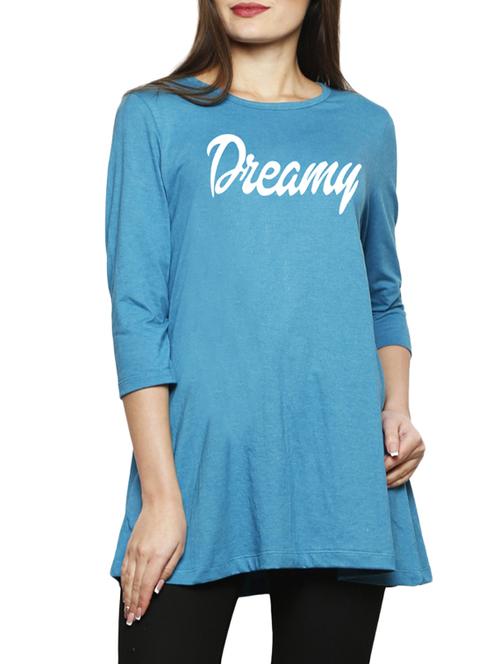 blue printed cotton tunic - 14891754 - Very Small Image - 1