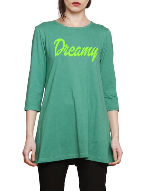 green printed cotton tunic - 14891759 - Very Small Image - 1