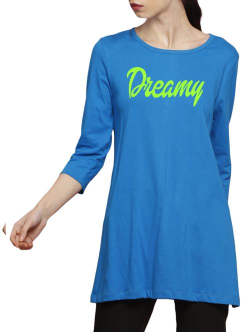 blue printed cotton tunic - 14891765 - Very Small Image - 1