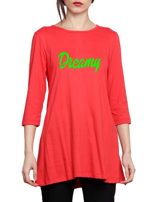 red printed cotton tunic - 14891775 - Very Small Image - 1