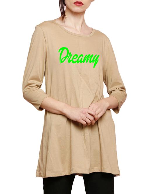 beige printed cotton tunic - 14891778 - Very Small Image - 1