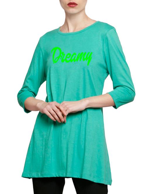 green printed cotton tunic - 14891779 - Very Small Image - 1