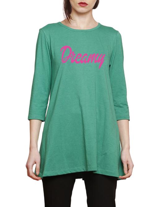 green printed cotton tunic - 14891787 - Very Small Image - 1
