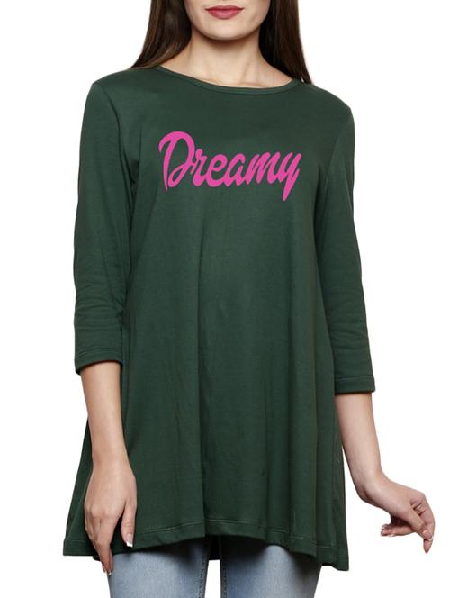green printed cotton tunic - 14891790 - Very Small Image - 1