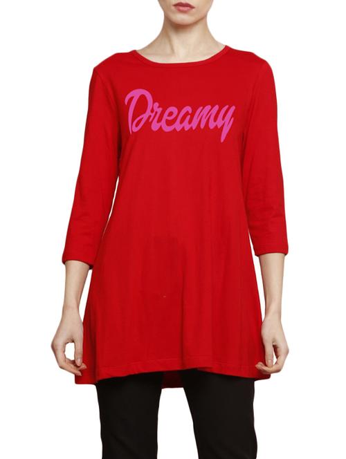 red printed cotton tunic - 14891791 - Very Small Image - 1