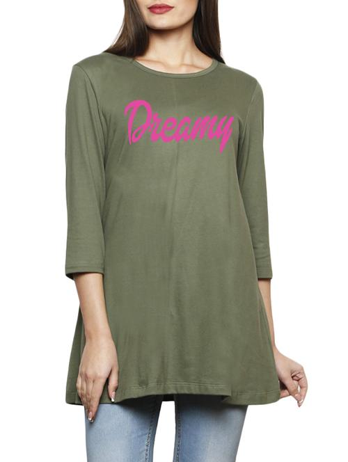green printed cotton tunic - 14891800 - Very Small Image - 1