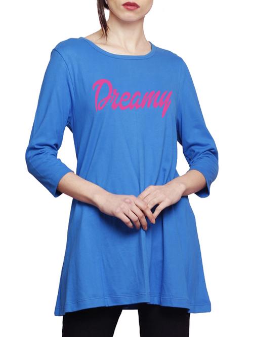 blue printed cotton tunic - 14891804 - Very Small Image - 1
