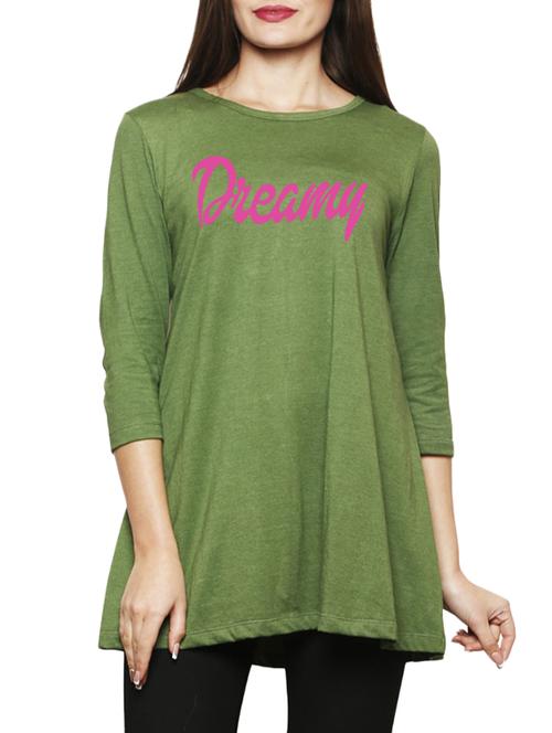 green printed cotton tunic - 14891808 - Very Small Image - 1
