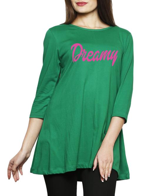 green printed cotton tunic - 14891813 - Very Small Image - 1