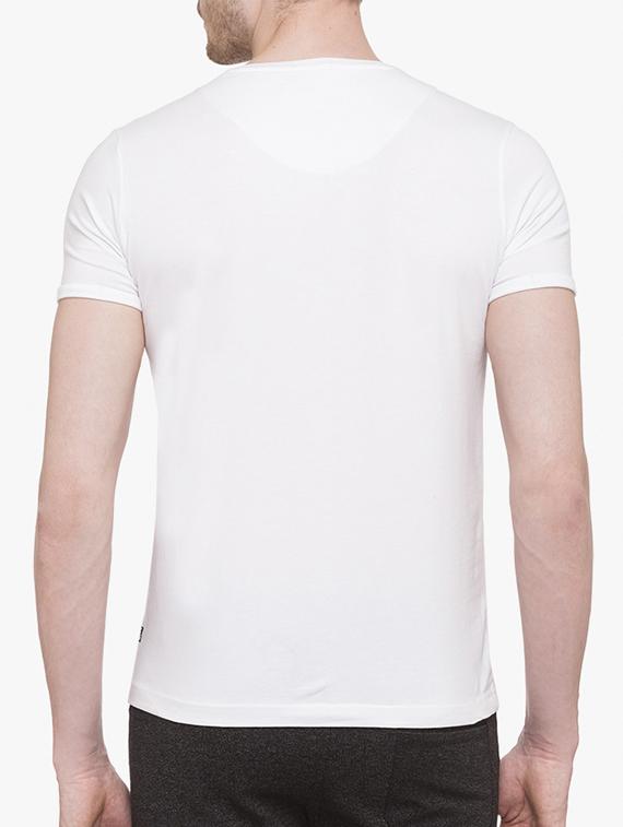 white cotton pocket t-shirt - 14891828 - Zoom Image - 3