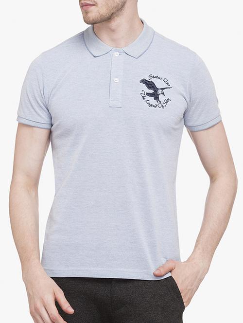 light blue cotton t-shirt - 14891839 - Standard Image - 1