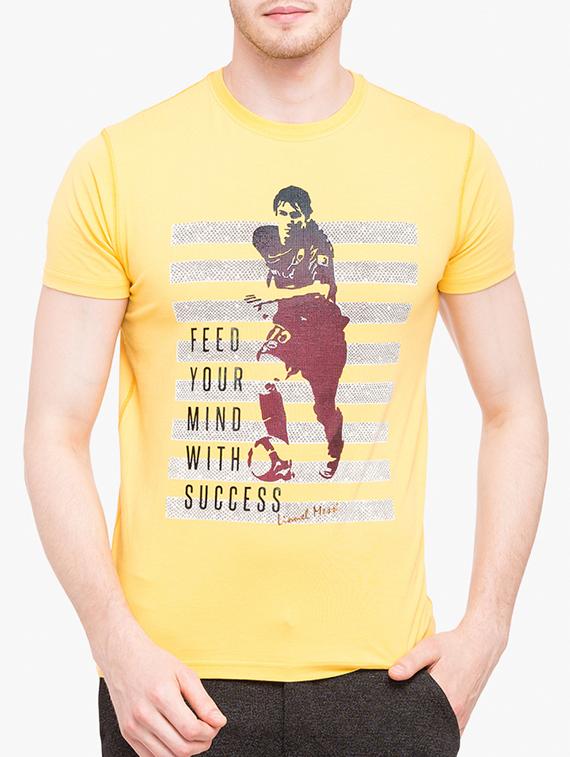 yellow cotton front print tshirt - 14891856 - Zoom Image - 1