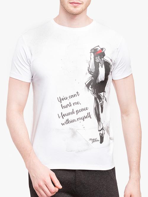 white cotton front print tshirt - 14891860 - Standard Image - 1