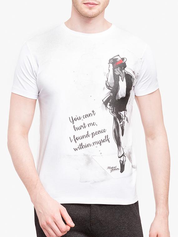 white cotton front print tshirt - 14891860 - Zoom Image - 1