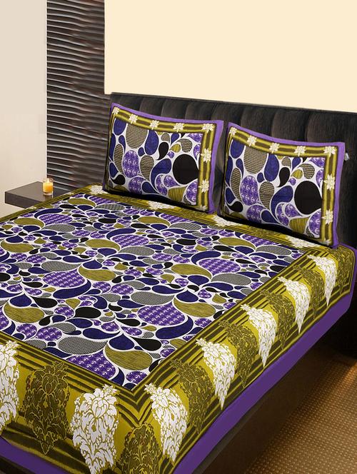 Cotton Traditional Double Bed Sheet With 2 Pillow Covers - 14891873 - Very Small Image - 1