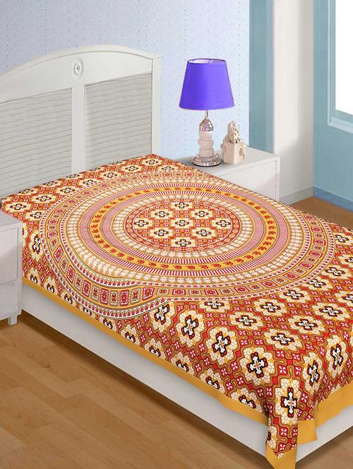 Cotton Traditional Jaipuri Single Bedsheet - 14891888 - Standard Image - 1