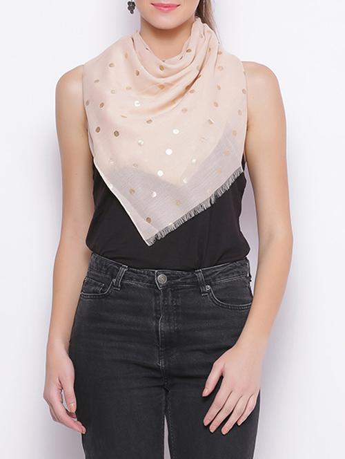beige polyester scarf - 14892086 - Very Small Image - 1