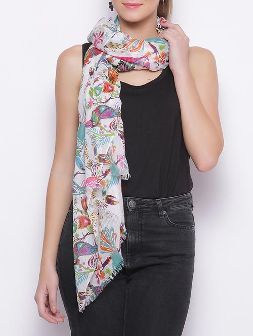 white cotton scarf - 14892098 - Very Small Image - 1