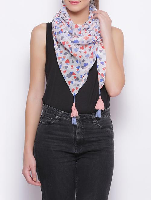 white cotton scarf - 14892100 - Very Small Image - 1