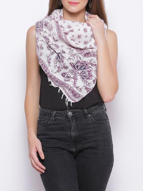 white cotton scarf - 14892116 - Very Small Image - 1