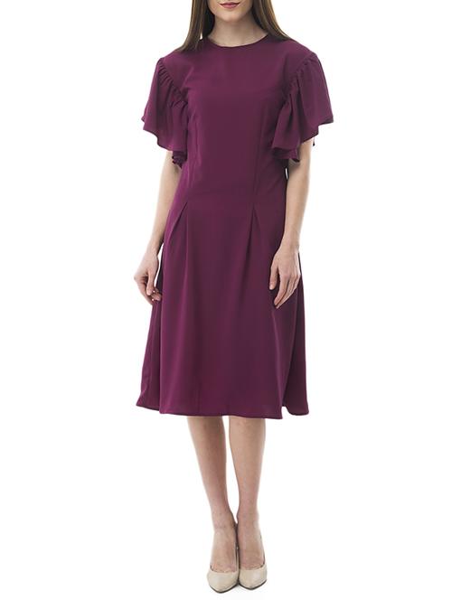 Purple solid a-line dress - 14892181 - Very Small Image - 1