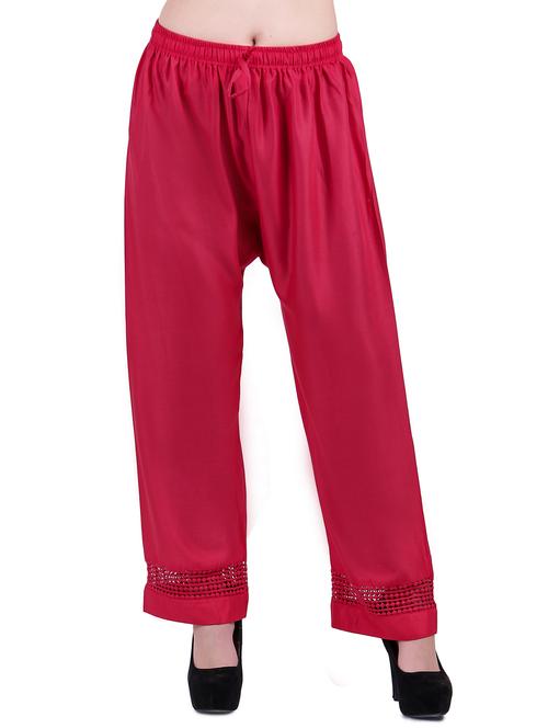 red viscose straight palazzo - 14892268 - Standard Image - 1