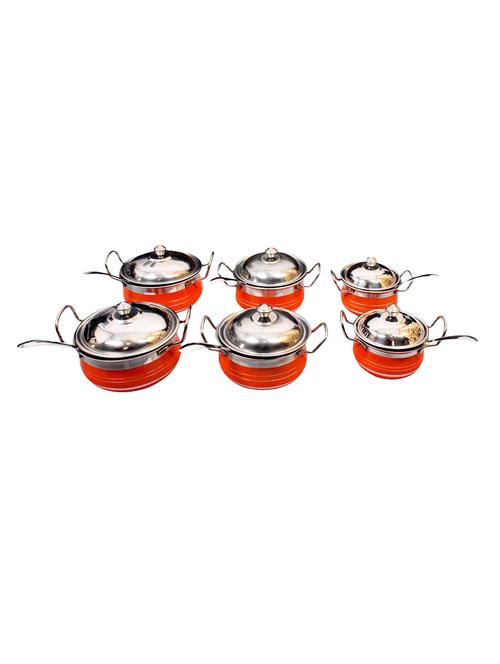 Stainless steel handi set 6 with lid and serving spoon - 14892319 - Very Small Image - 1