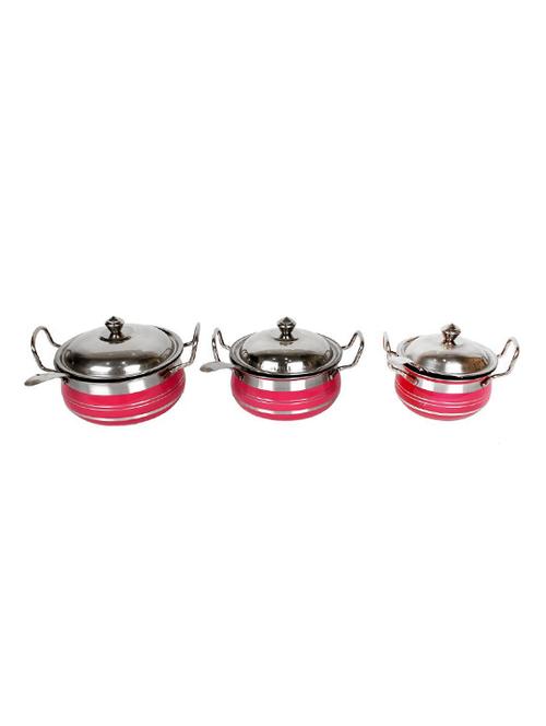 Stainless steel handi set 6 with lid and serving spoon - 14892322 - Very Small Image - 1