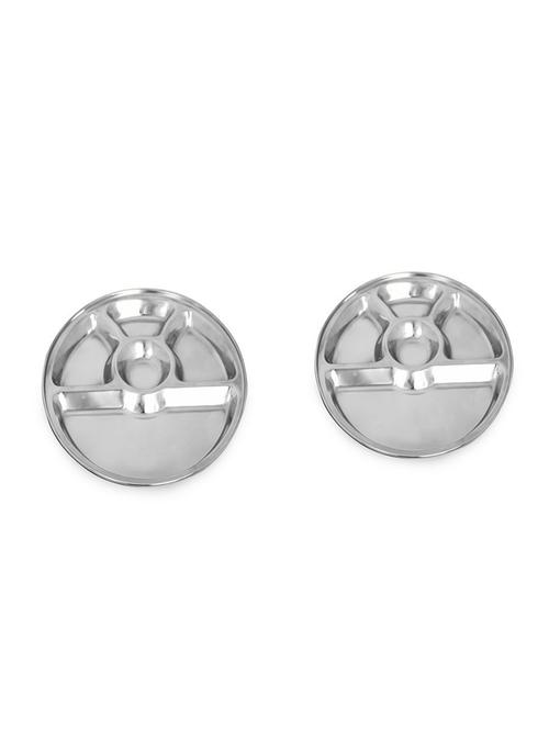 Hazel steel 5 Compartment Dinner Plate, 2Pc - 14892351 - Standard Image - 1